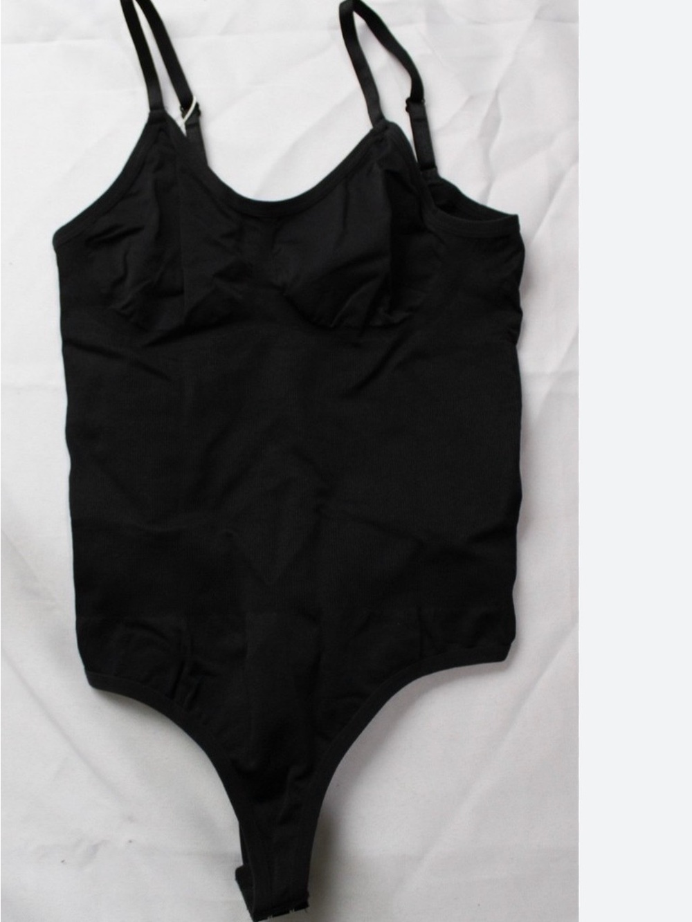 Sleek Black Shaping Bodysuit with Adjustable Straps